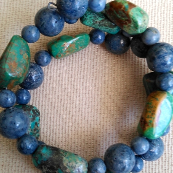 Lee Sands Jewelry - LEE SANDS DENIM LAPIS AND TURQUOISE BRACELET